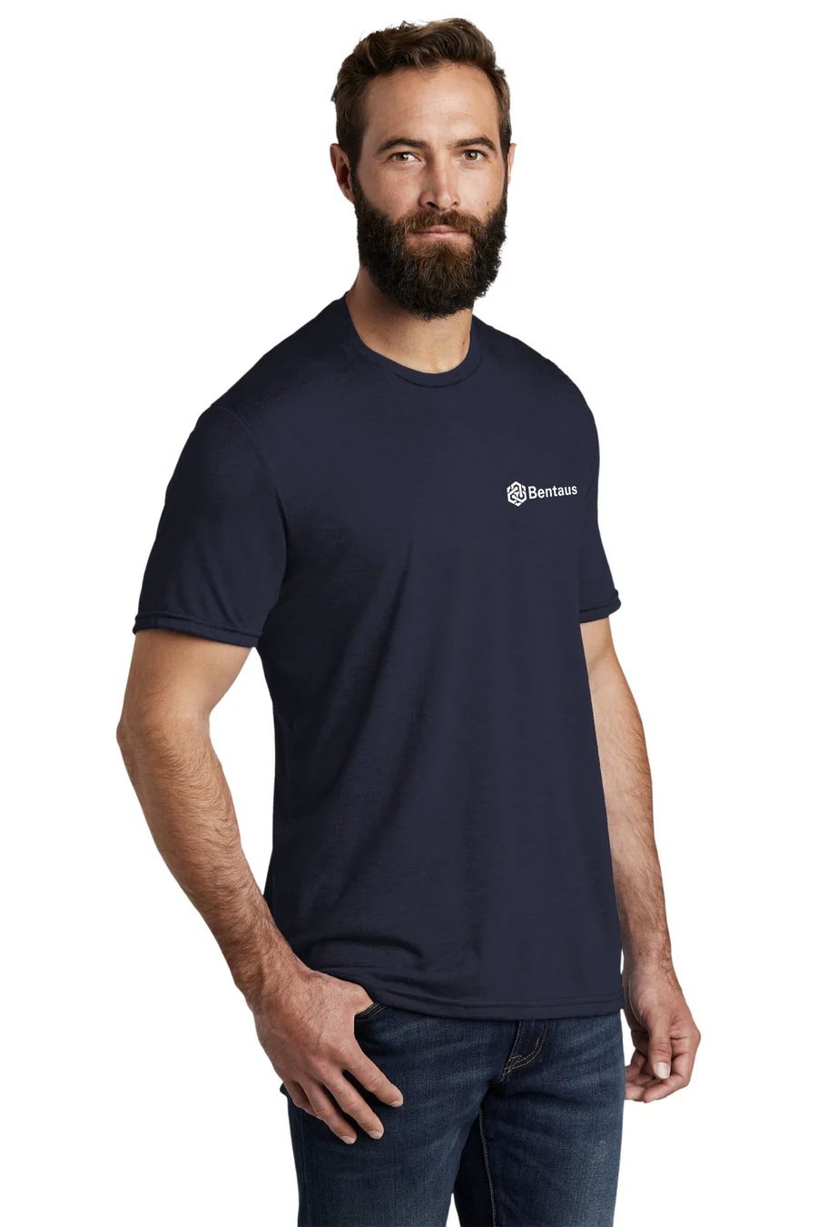 Navy crewneck, front