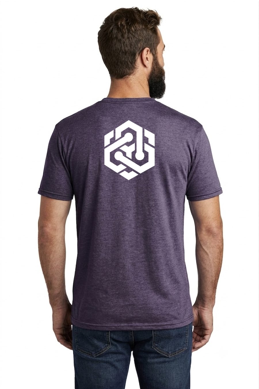 Purple crewneck, back