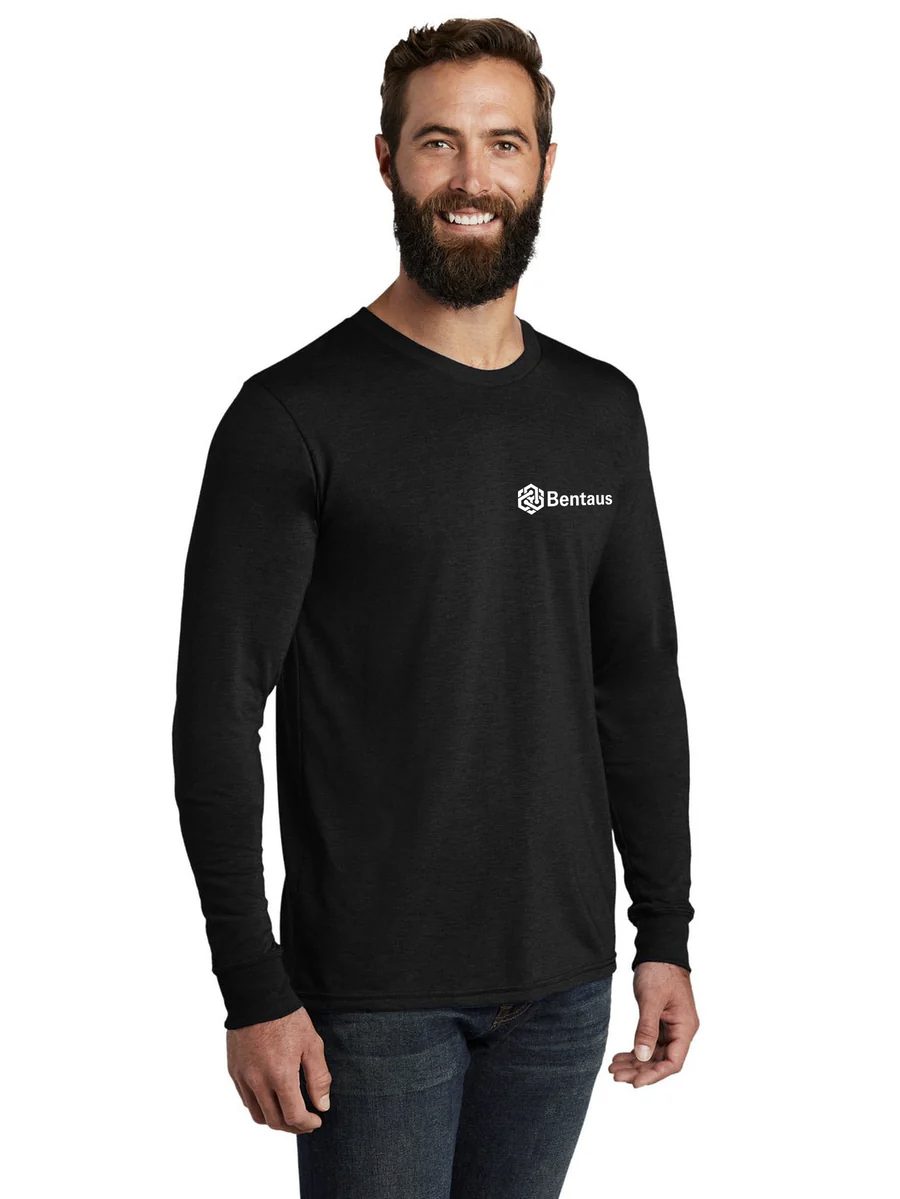 Black long sleeve tee, front